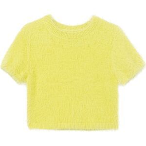 Truce Girl Lime Faux Mohair Short Sleeve Party Crop Sweater Kids Size S / 7-8
